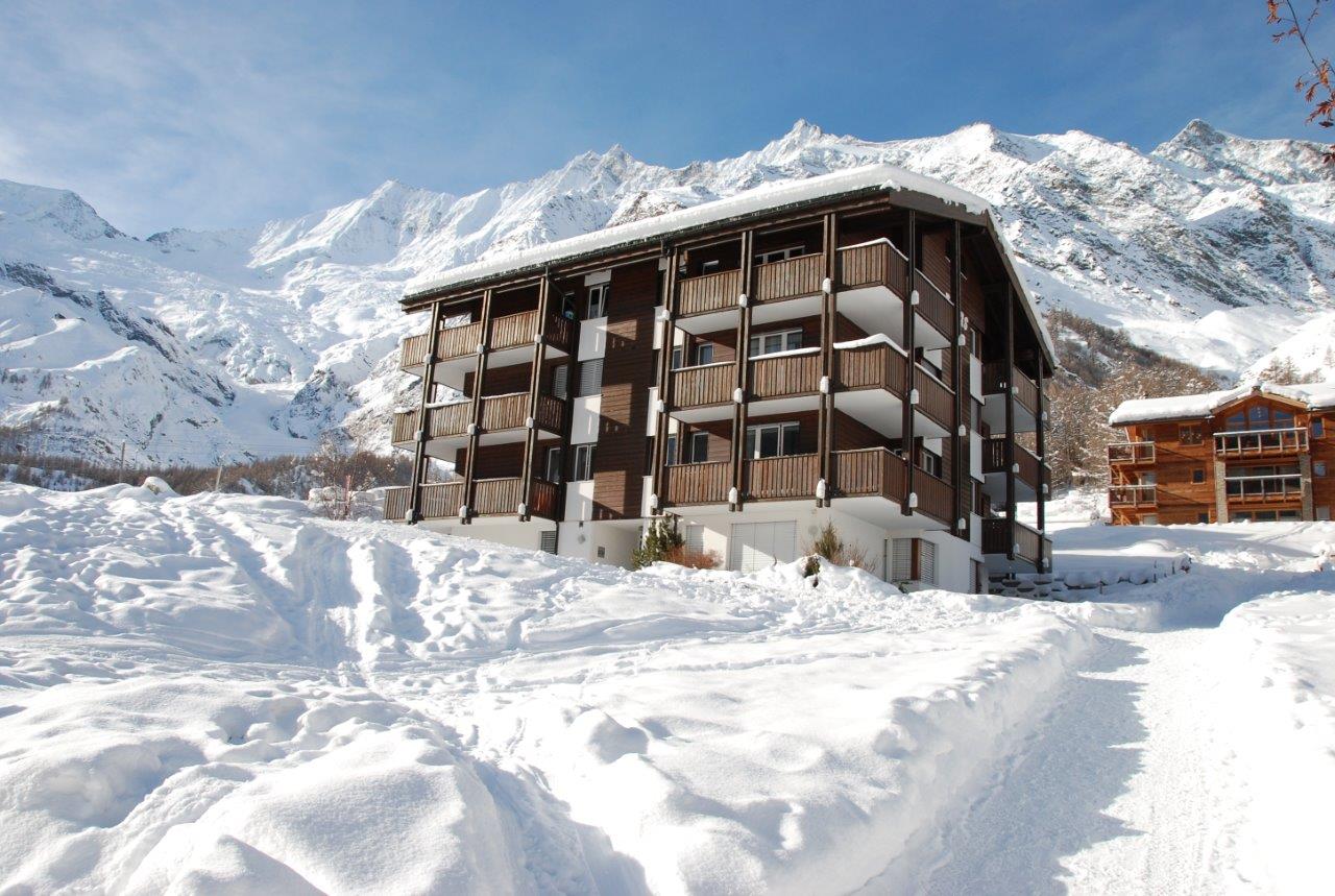Terrasse mit Blick aufs Fletschhorn
